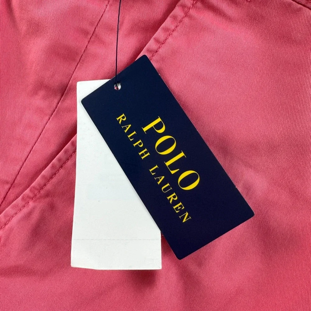 Polo Ralph Lauren Mens Stretch Straight Fit Chino Pants Salmon Pink 33x32 NEW